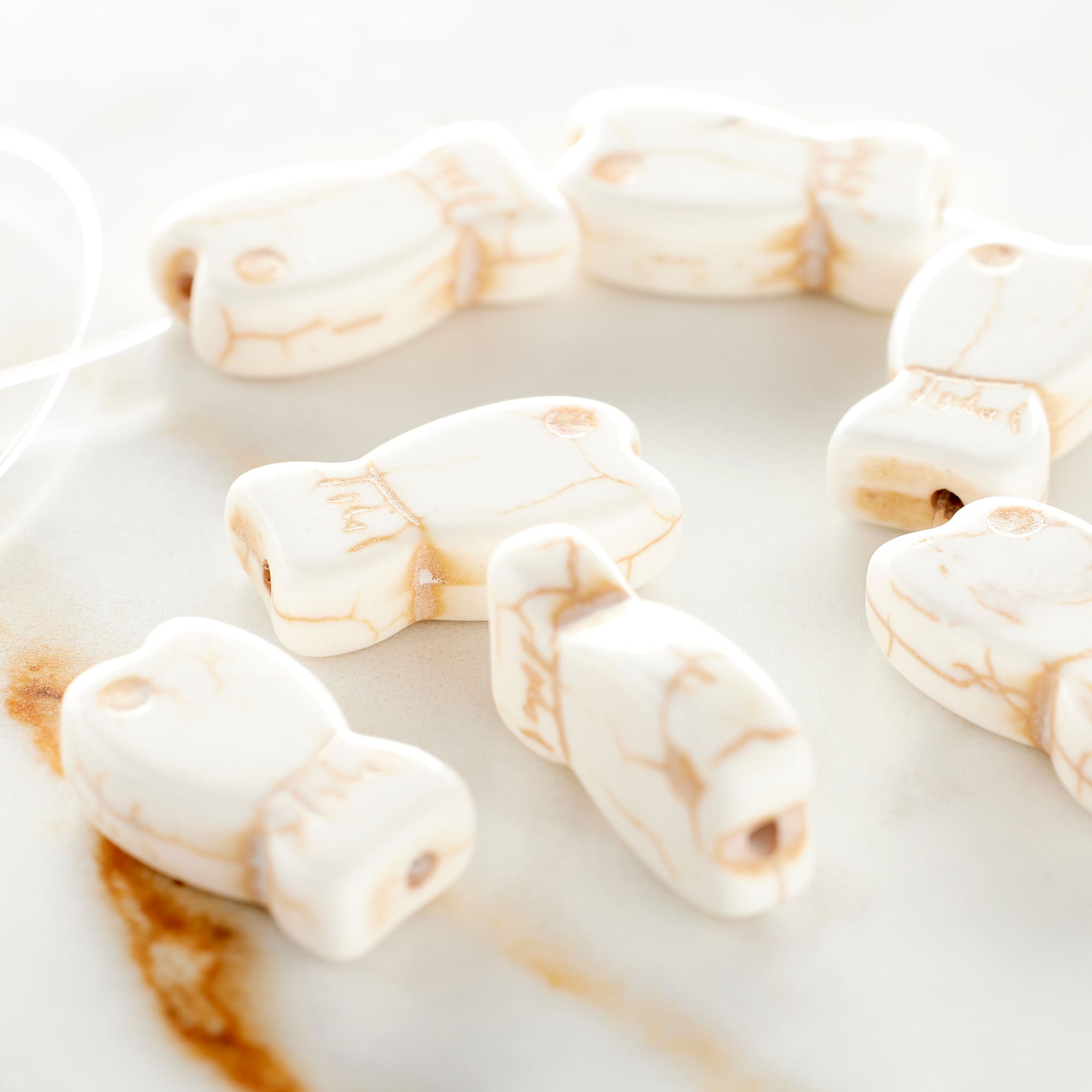White Howlite Fish Beads by Bead Landing™, 20mm